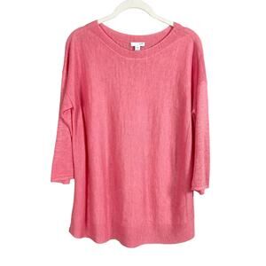 J Jill Boatneck Linen Blend Sweater in Salmon Women's XS